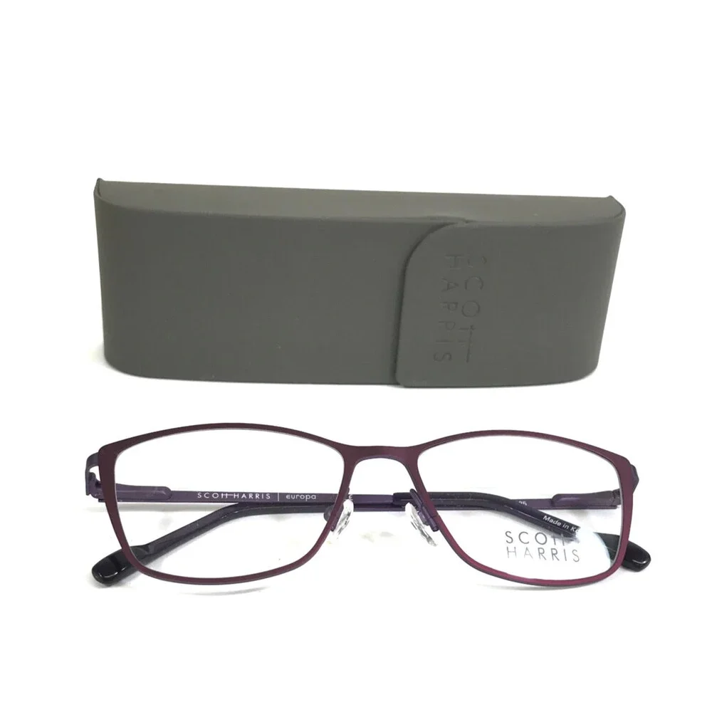 Scott Harris Eyeglasses Frames SH-908 C1 Purple Cat Eye Full Rim 52-16-135